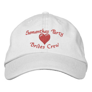 Bachelorette party personalized heart embroidered baseball cap