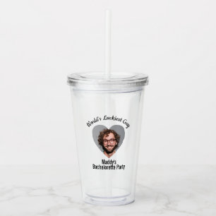 Bachelorette Party Photo Tumbler Luckiest Guy