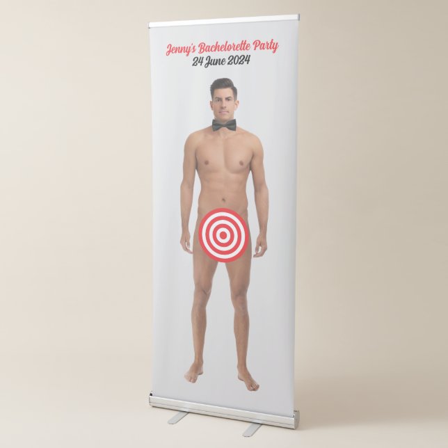 Bachelorette Party Pin the Junk on the Hunk Game Retractable Banner (3/4)