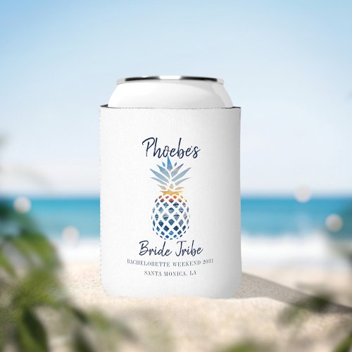 Bachelorette Party Pineapple Coastal Sunset Custom Can Cooler