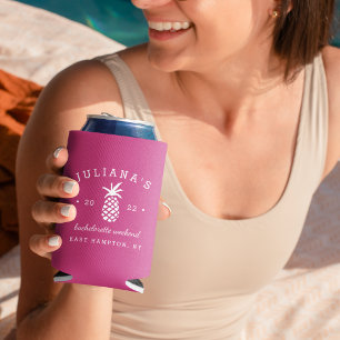 Bachelorette Party Pineapple   Personalized Can Cooler