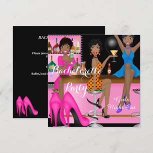 Bachelorette Party Pink Blue Shoe High Heels Shoe Invitation