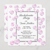Bachelorette Party Pink Bubbles Invitation