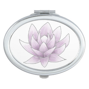 Bachelorette Party Pink Lotus Oval Compact Mirror