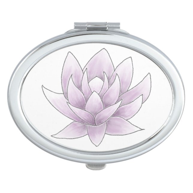 Bachelorette Party Pink Lotus Oval Compact Mirror (Front)