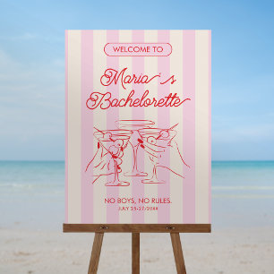 Bachelorette Party Pink Modern  Welcome Foam Board