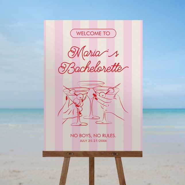 Bachelorette Party Pink Modern  Welcome Foam Board (Creator Uploaded)