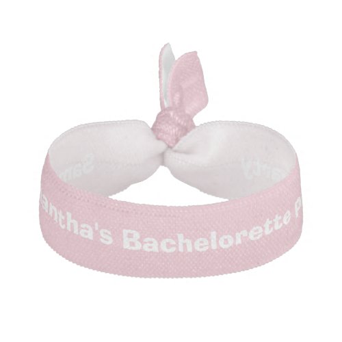 Bachelorette party pink personalized elastic hair tie