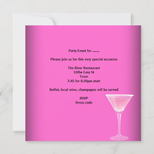 Bachelorette Party Pink Silver Margarita Invitation | Zazzle