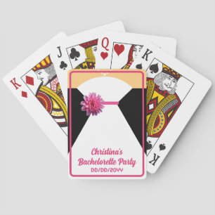 Bachelorette Party Poker White and Pink Bride Cards