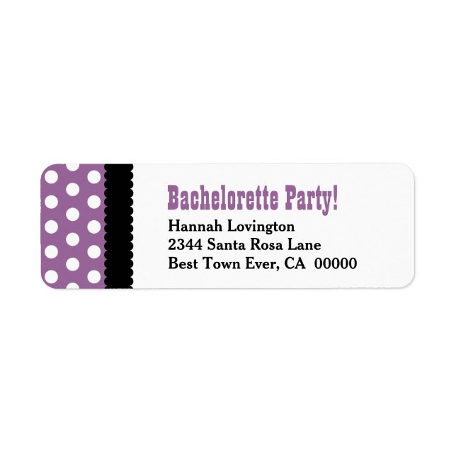 BACHELORETTE PARTY Polka Dot Pattern BS13 Label (Front)
