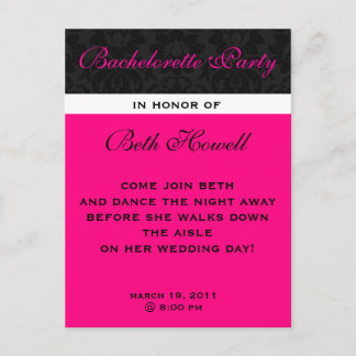 Bachelorette Party Postcard invites