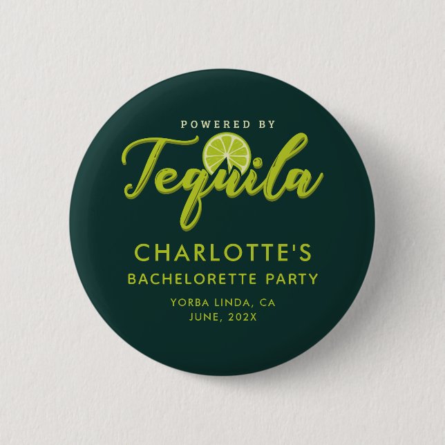 Bachelorette Party Powered by Tequila Keepsake Button (Front)