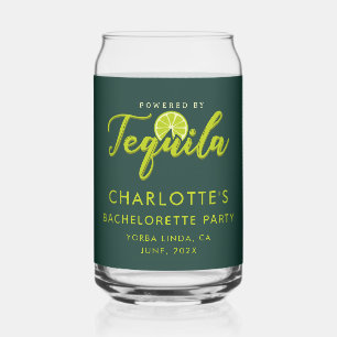 Bachelorette Party Powered by Tequila Keepsake Can Glass