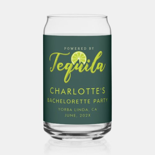 Bachelorette Party Powered by Tequila Keepsake Can Glass