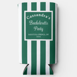 Bachelorette Party Retro Modern Green Classy Seltzer Can Cooler