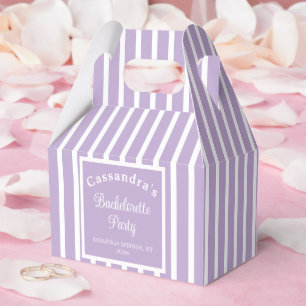 Bachelorette Party Retro Modern LightPurple Classy Favor Boxes