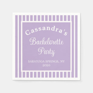 Bachelorette Party Retro Modern LightPurple Classy Napkins