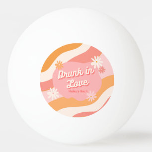 Bachelorette Party Retro Pink Drunk in Love Ping Pong Ball