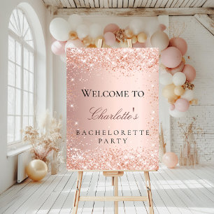 Bachelorette party rose gold pink welcome foam board