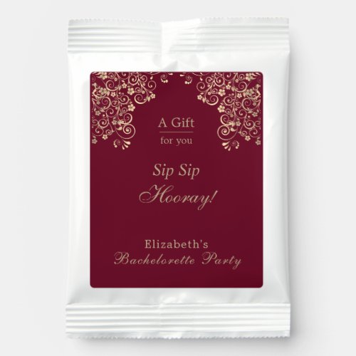 Bachelorette Party Sip Sip Hooray Burgundy Gold  Margarita Drink Mix