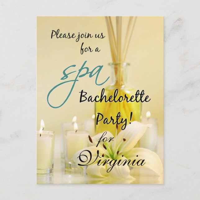 Bachelorette Party Spa Invite - Personalized (Front)