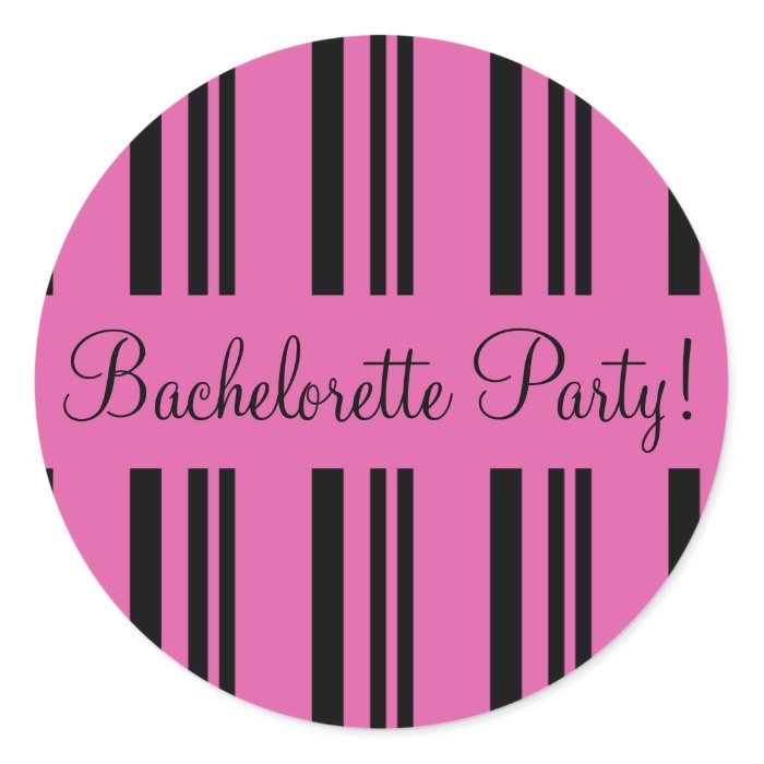 Bachelorette Party Striped Envelope Sticker Seal