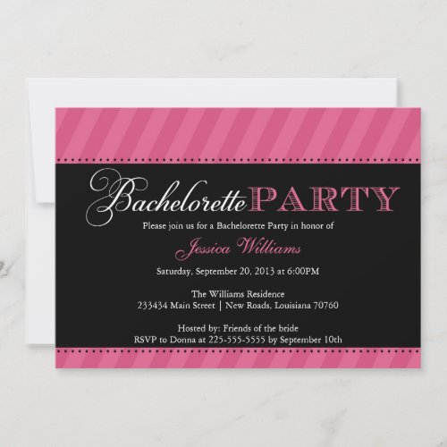Bachelorette Party | Stripes Personalized Announcement