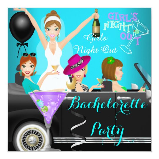 Teal Blue Glitter Pearl Bachelorette Party Invite | Zazzle.com