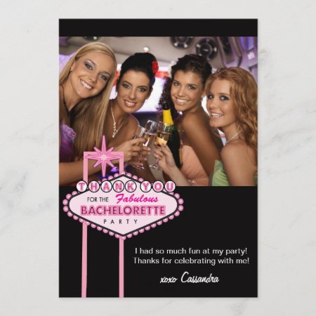 Bachelorette Party Thank You Card Photo - Vegas
