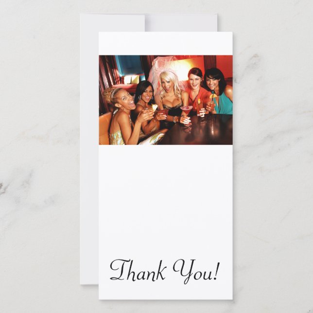 Bachelorette Party Toast Thank You Card (Front)