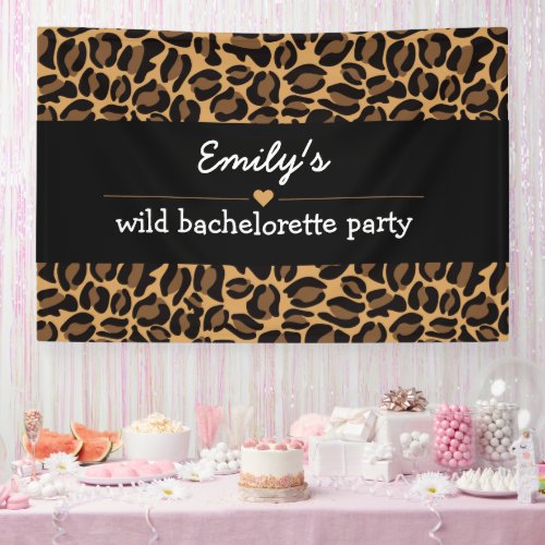 Bachelorette Party Trendy Wild Leopard Print  Banner