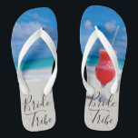 Bachelorette Party Tropical Beach Bride Tribe Flip Flops<br><div class="desc">This design was created through digital art. It may be personalized by clicking the customize button and changing the color, adding a name, initials or your favorite words. Contact me at colorflowcreations@gmail.com if you with to have this design on another product. Purchase my original abstract acrylic painting for sale at...</div>
