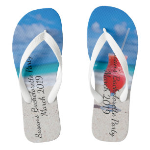 Bachelorette Party Tropical Beach Drink Cruise Flip Flops