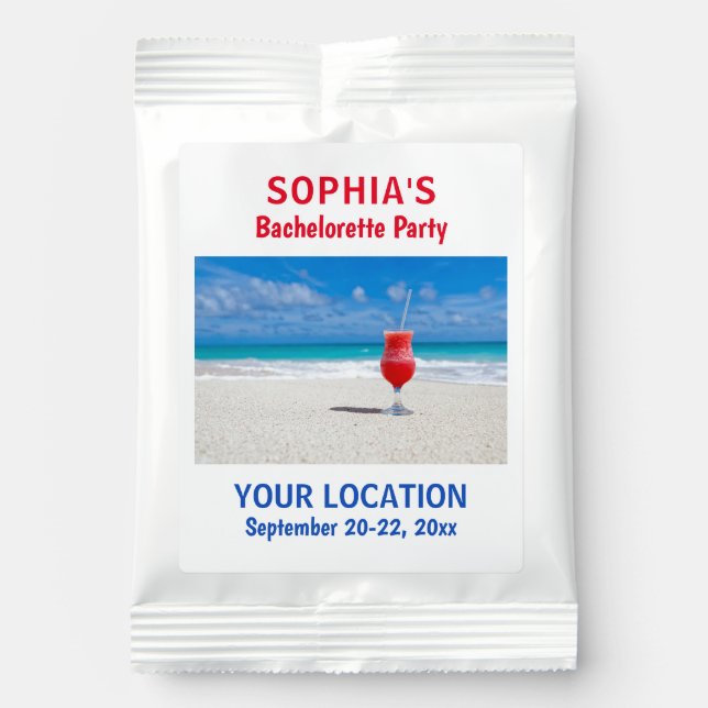 Bachelorette Party Tropical Beach Wedding Trip Margarita Drink Mix (Front)