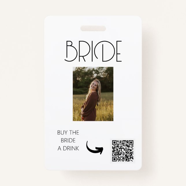 BACHELORETTE PARTY, VENMO QR, BUY BRIDE A DRINK BADGE (Front)