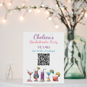 Bachelorette Party VENMO the Bride a Cocktail  Foam Board