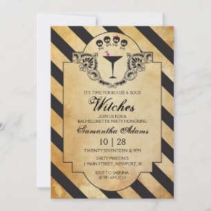 Bachelorette Party Vintage Halloween Invitation