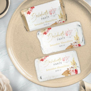 Bachelorette Party Watercolor Boho Pink Cocktail  Hershey's Miniatures