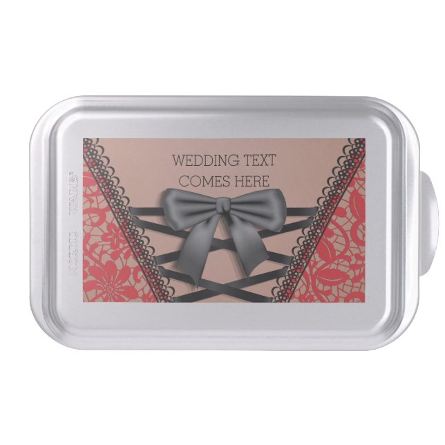 Bachelorette Party Wedding Corset Lace Cake Pan (Front)