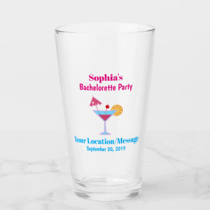 Bachelorette Party Wedding Favor Pink Pint Glass