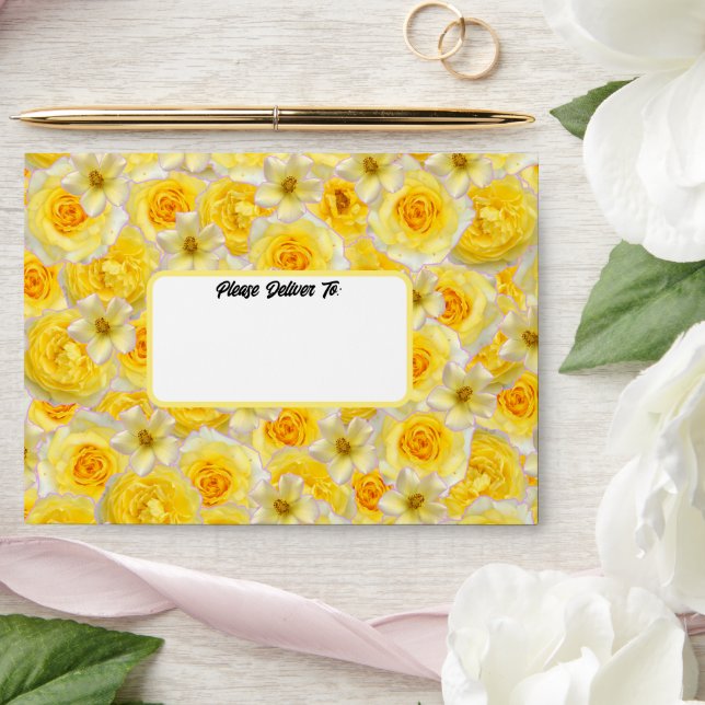 Bachelorette Party Wedding Shower Yellow Flowers Envelope (Wedding)