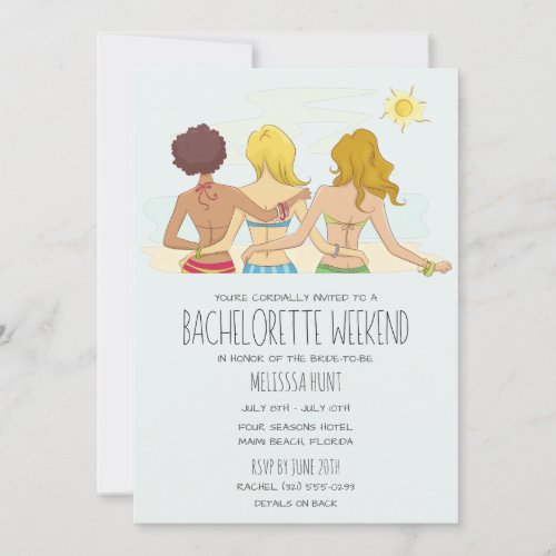 Bachelorette Party Weekend Beach Getaway Invitation