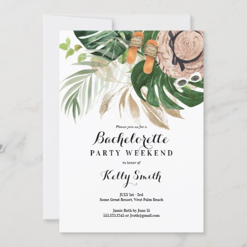 Bachelorette Party Weekend Getaway Itinerary Invit Invitation