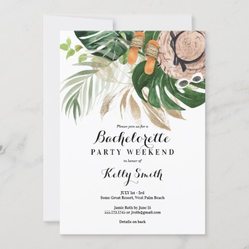 Bachelorette Party Weekend Getaway Itinerary Invitation