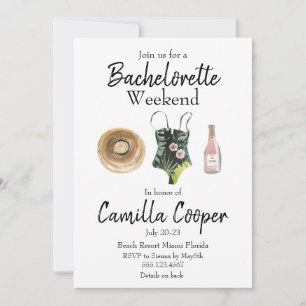 Bachelorette Party Weekend Getaway Itinerary Invitation