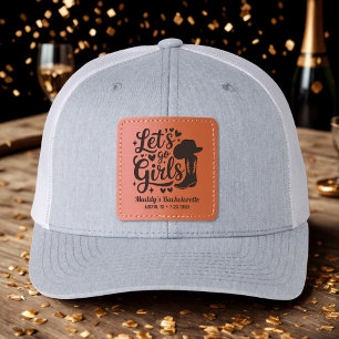 Bachelorette Party Western Cowboy Theme Custom  Leather Patch Hat