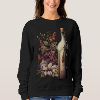 Bachelorette Party Wine Bridal Flowers Bride Bride Sweatshirt