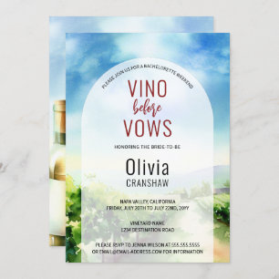 Bachelorette Party Wine Tasting Destination Invitation