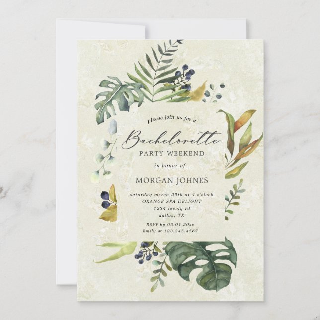bachelorette party zephyr floral Invitation (Front)